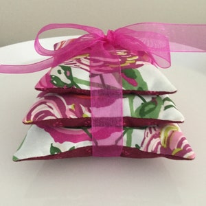 Lavender Sachet Set: Organic Rose Print Pillows, Calming Aromatherapy
