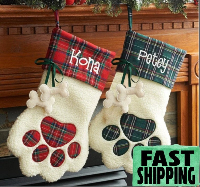 Personalized pet stockings, Blank pet stocking, Christmas stocking, Dog stocking, Cat stocking, Christmas gift, personalized stocking, plaid