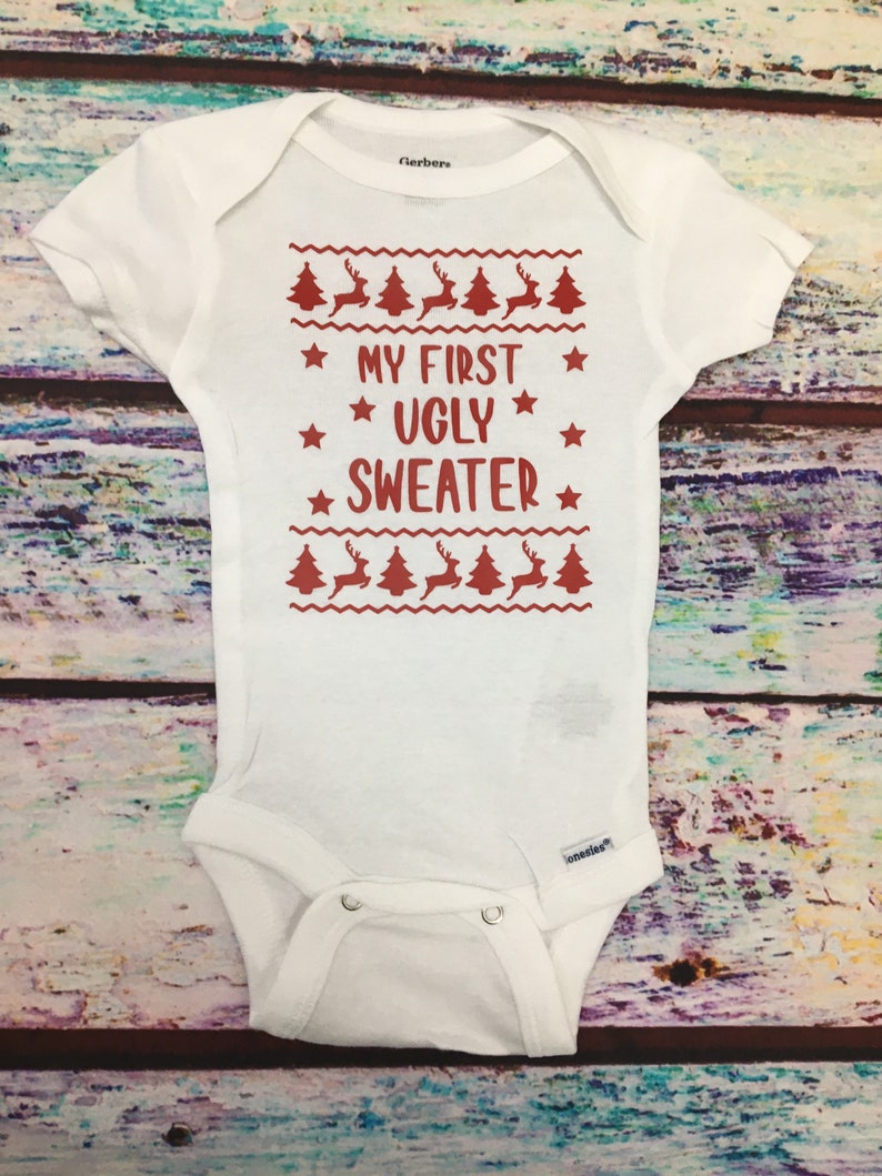my first ugly sweater onesie