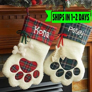 Personalized pet stocking, Blank pet stocking, Christmas stocking, Dog stocking, Cat stocking, Christmas gift, personalized stockings, plaid