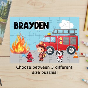Personalized Firefighter puzzle, Kids puzzle, Kids gift, birthday gift for boy, gift for girl, firefighter gift, gift for toddler, Christmas