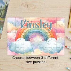 Personalized unicorn puzzle, Kids puzzle, Kids gift, birthday gift, gift for girl, unicorn gift, gift for toddler, Christmas, Easter-rainbow