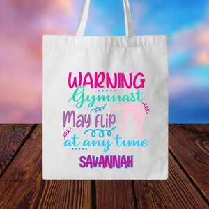 Gymnastics bag- gymnast tote bag-personalized gymnast gift- gift for gymnast- toddler gift-Christmas-tumbling bag-dance bag-toy bag