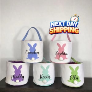 Easter Baskets, Personalized Easter, Easter gifts, Easter bag, Easter Bunny, Easter Basket with name, Bunny basket bild 1