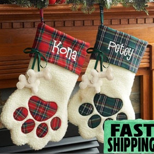 Personalized pet stockings, Blank pet stocking, Christmas stocking, Dog stocking, Cat stocking, Christmas gift, personalized stocking, plaid
