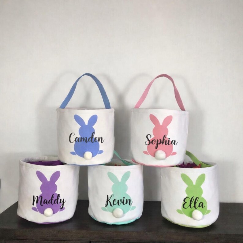 Easter Baskets, Personalized Easter, Easter gifts, Easter bag, Easter Bunny, Easter Basket with name, Bunny basket bild 7
