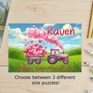 Personalized tractor puzzle, Kids puzzle, Kids gift, gift for girl, gift for boy, tractor gift, gift for toddler, Valentines gift