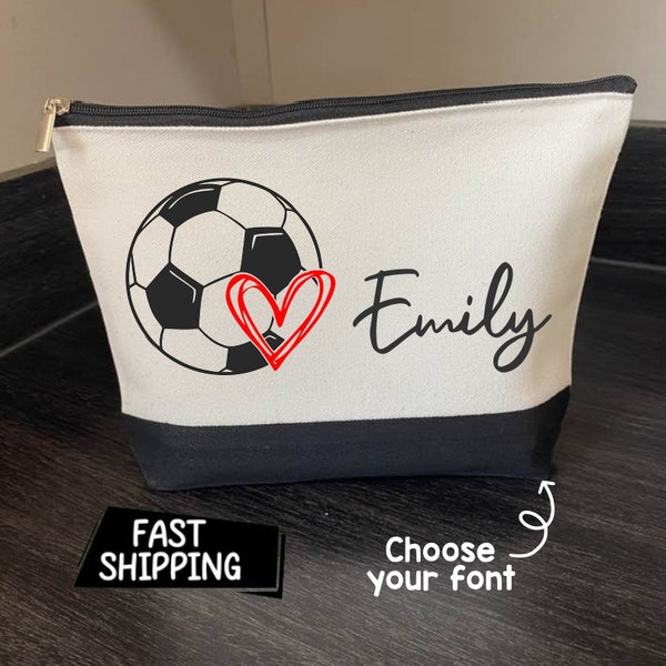 Neceser de fútbol, Neceser de maquillaje personalizado, Pulsera de fútbol, Regalo de fútbol, Neceser, Maquillaje de fútbol, Cumpleaños, Deportes