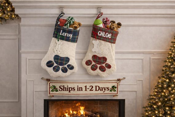 Personalized pet stocking, Blank pet stocking, Christmas stocking, Dog stocking, Cat stocking, Christmas gift, personalized stockings, plaid