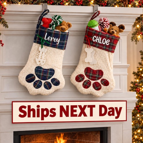 Calcetín navideño personalizado para mascotas, calcetín navideño liso para mascotas, calcetín navideño, calcetín para perros, calcetín para gatos, regalo de Navidad, calcetines personalizados, a cuadros