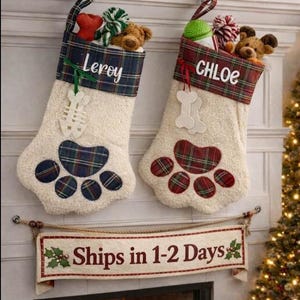 Personalized pet stocking, Blank pet stocking, Christmas stocking, Dog stocking, Cat stocking, Christmas gift, personalized stockings, plaid