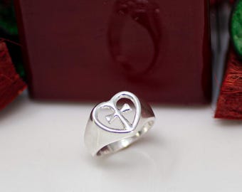 Anello a farfalla ossidato in argento sterling, anello a cuore a farfalla ossidato, anello a farfalla in argento, anello con ali di farfalla in argento - Italia