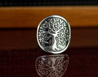 Oxidize Sterling Silver Tree of Life Ring, Tree-of-Life Ring, Tree of Life Jewelry, Sacred Tree, Silver Tree of Life, Silver Boho Ring,