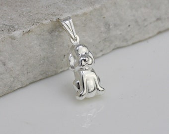 Dije de perro de plata, collar de perro de plata esterlina, joyería para mascotas, dije de perro, dije perro, perro en plata, colgante de animal