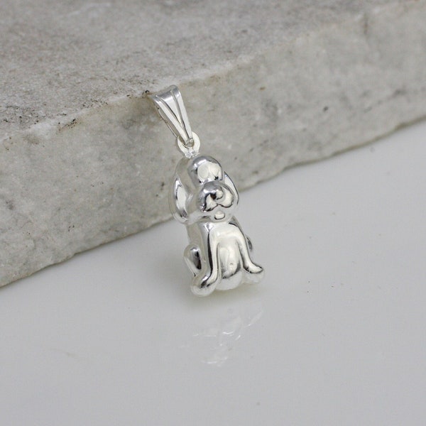 Silver Dog Charm, Sterling Silver Dog Necklace, Pets Jewelry, Dog Charm, Dije Perro, Perro en Plata, Animal Pendant