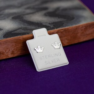 Sterling Crown Studs, Sterling Silver Crown Earrings Studs, Unisex Jewelry