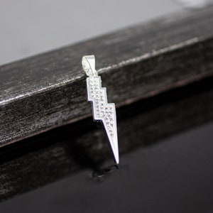 Silver Modern Lighting Bolt Necklace, Sterling Silver Lighting Bolt Necklace, Lighting Bolt Charm, Lighting Bolt Pendant