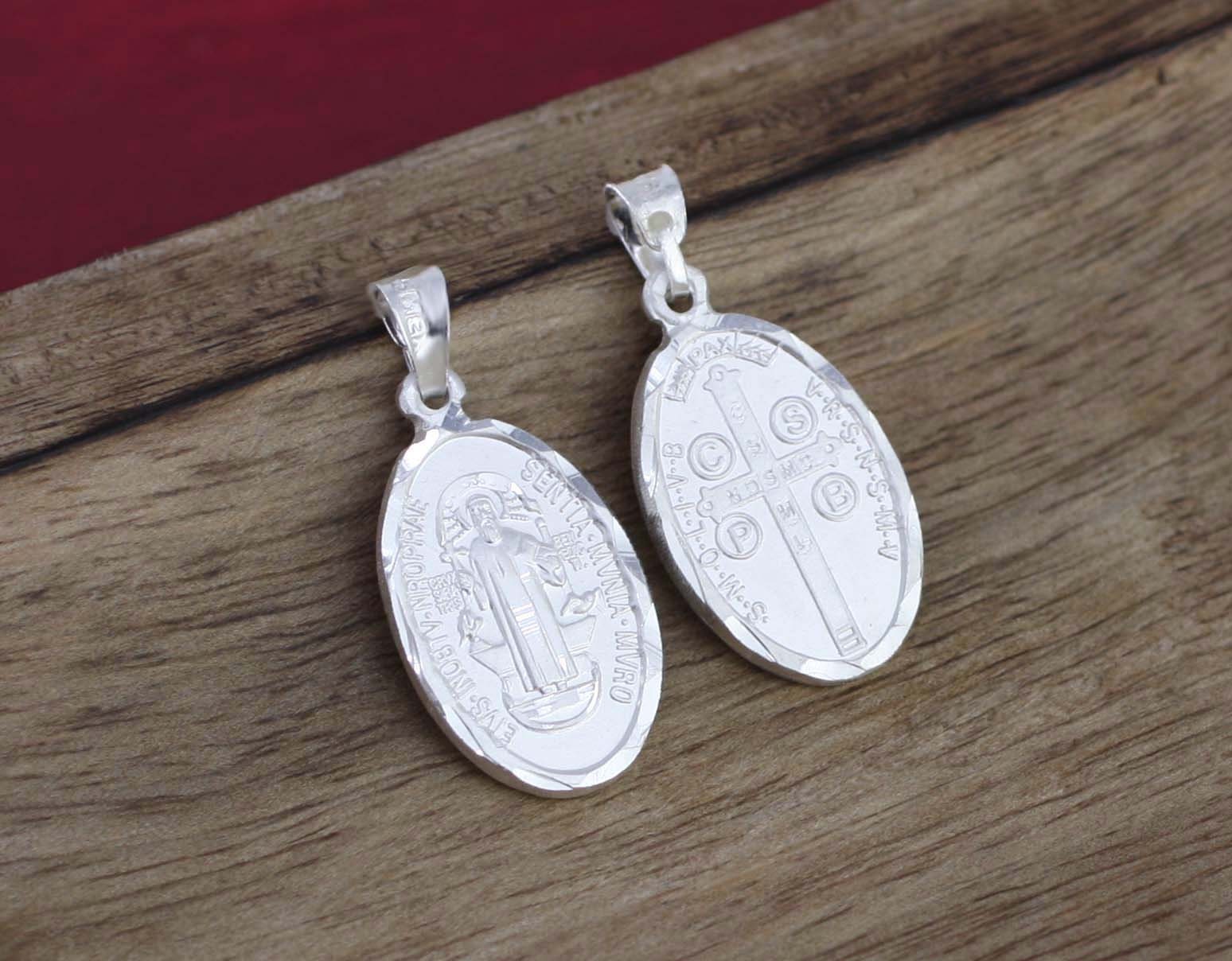 Sterling Silver Saint Benedict Medal Silver Saint Benedict | Etsy