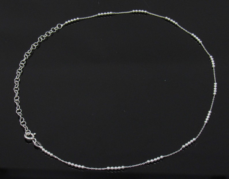 Sterling Silver Choker Necklace, Choker Necklace With dainty balls, Elegant Choker Chain, Silver Choker Necklace , Silver balls Necklace image 5