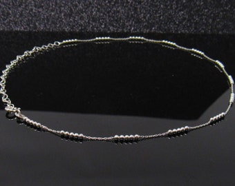 Sterling Silver Choker Necklace, Choker Necklace With dainty balls, Elegant Choker Chain, Silver Choker Necklace , Silver balls Necklace