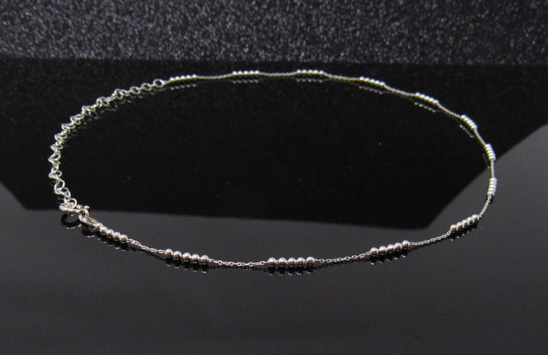 Sterling Silver Choker Necklace, Choker Necklace With dainty balls, Elegant Choker Chain, Silver Choker Necklace , Silver balls Necklace image 1