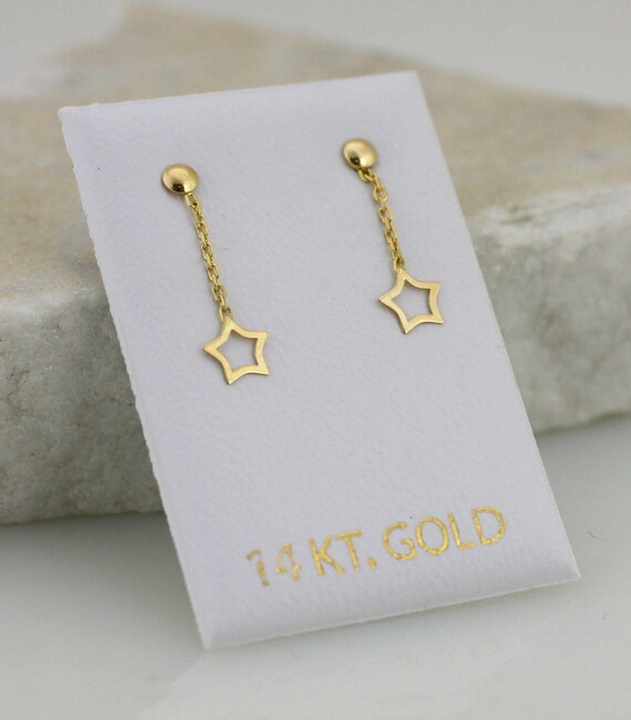 ピアス wing bling 14k static chain drop earrings 14kGold_SterlingSilverMismatch