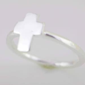 Sterling Silver Knuckle Ring, Sterling Silver Midi Ring, Silver Knuckle Cross Ring, Silver Minimalist Cross Ring, Modern Knuckle Ring