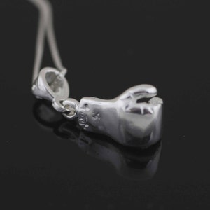 Silver Boxing Gloves Necklace, Boxing Boxer Glove Charm, Box Glove Necklace, Sport Jewelry, Men Necklace