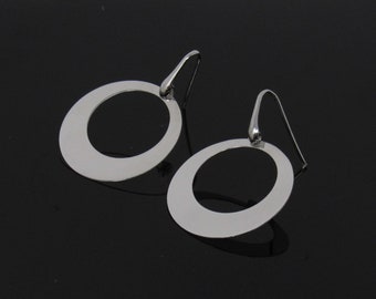 Boucles d’oreilles boucles d’oreilles en argent sterling cercle, cercle, argent Sterling boucles d’oreilles modernes, boucles d’oreilles argent, boucles d’oreilles disques de grande capacité