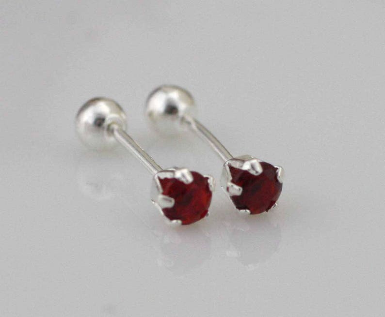 Silver Cartilage Stud Earrings Sterling Silver 3mm Stud Etsy