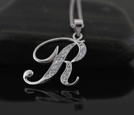 Silver Pendant R R Letter In Silver