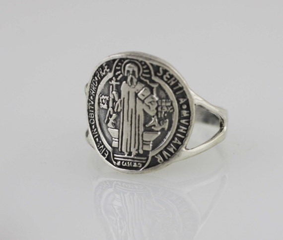 Sterling Silver Saint Benedict Ring Sterling Silver 925 St