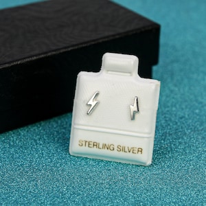 Sterling Silver Lightning Bolt Stud Earrings, Lightning Bolt Earrings, Lightning Bolt Stud, Minimalist Earrings, Cartilage Stud