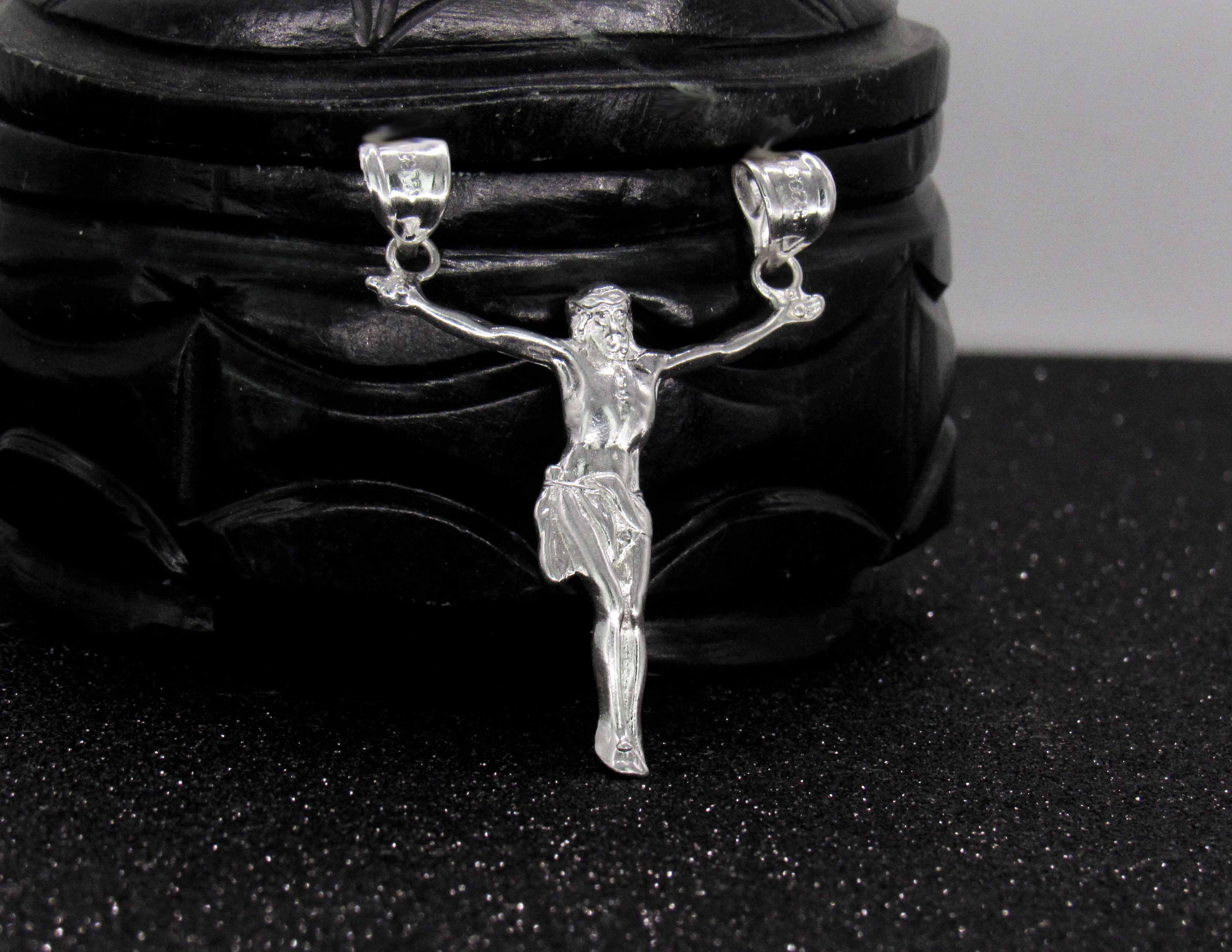 Silver Jesus Christ Necklace, Jesus Christ Arms Open Necklace 