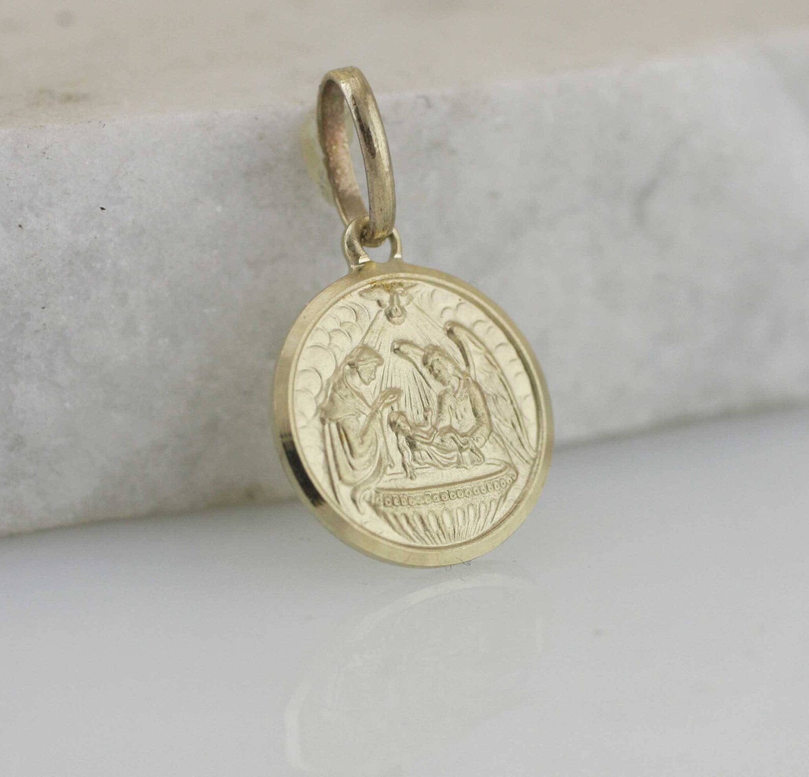 14K Baptism Necklace 14K Solid Gold Baptism Necklace 14K Etsy