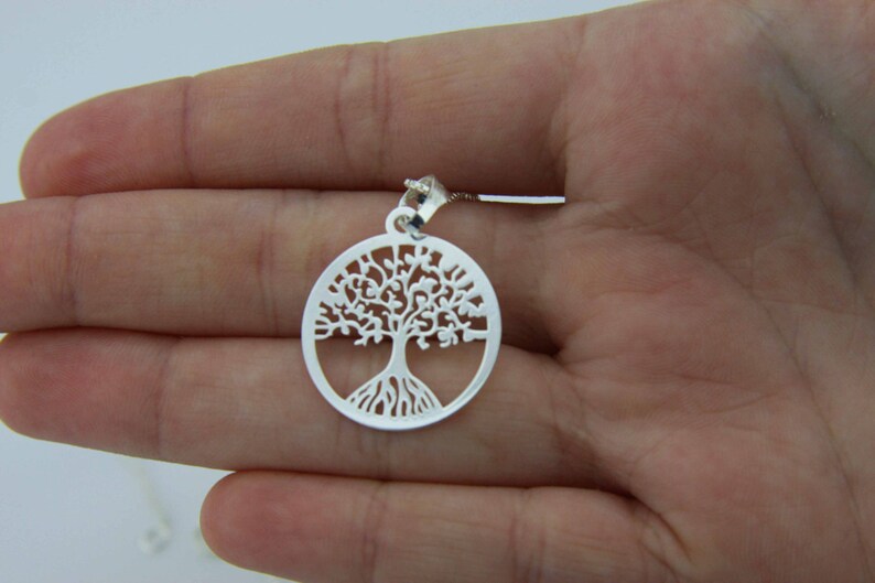 Tree-of-Life Necklace, Sterling Silver Tree of Life Necklaces, Tree of Life Pendant, Tree of Life, Sacred Tree, Family Tree of Life Necklace image 4