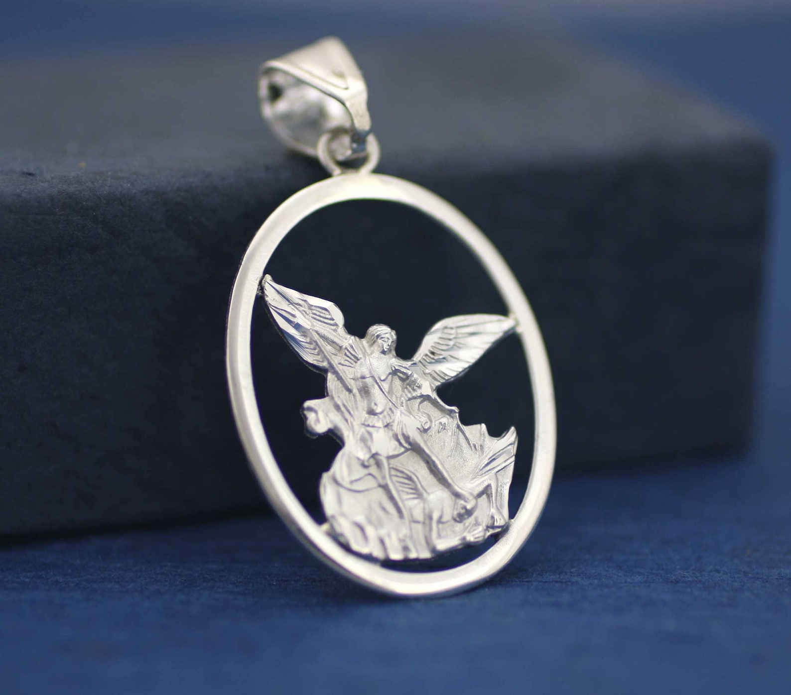 Saint Michael Archangel Necklace, Sterling Silver St. Michael Necklace ...
