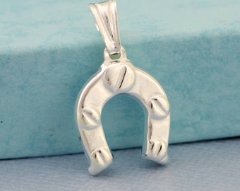 Sterling Silver Horseshoe Charm, Silver Horseshoe pendant, silver Horseshoe Necklace, Silver Good Luck Charm,Horseshoe Bracelet charm,