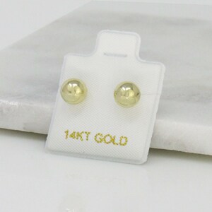 14k Yellow Gold Ball Studs Earrings, 6mm Ball Stud Earrings 14K Gold, 14K Gold Ball Stud Earrings, 14k Ball Screw Back, 14K Girls Studs
