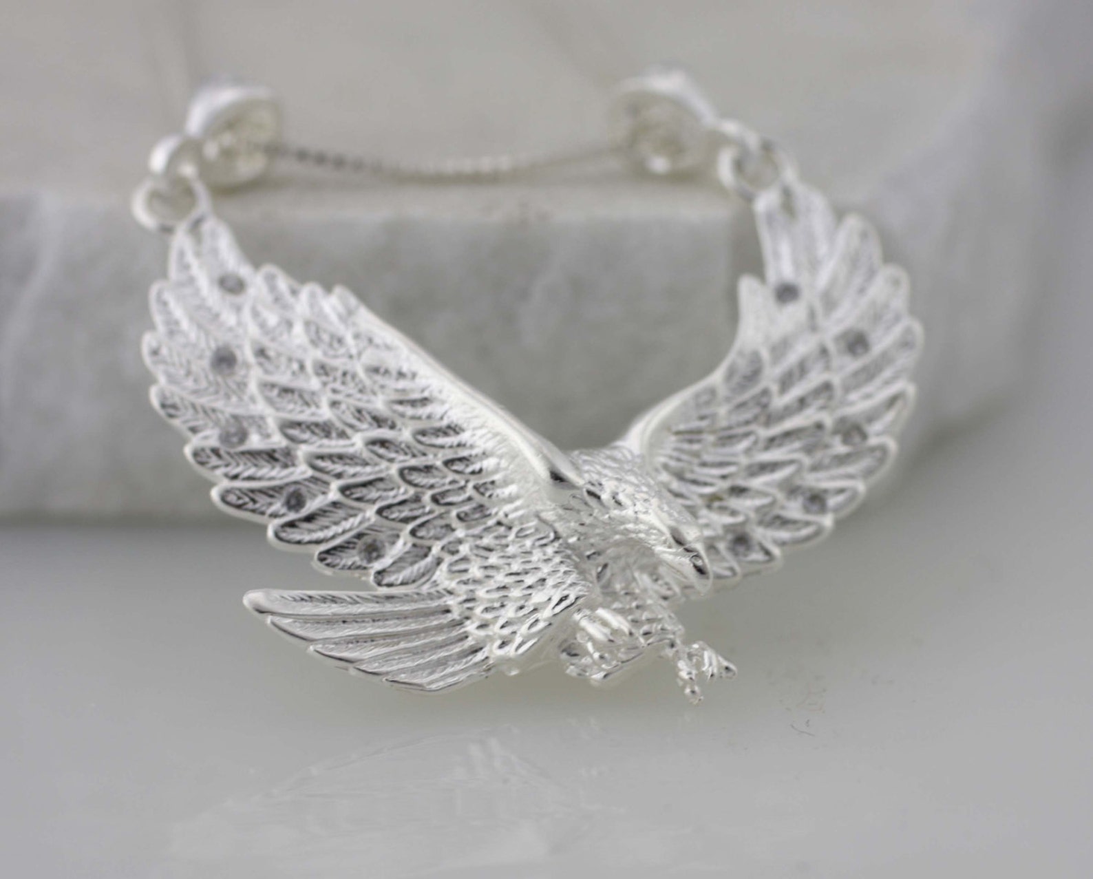 Sterling Silver Eagle Necklace Mens Necklace Silver Eagle Etsy