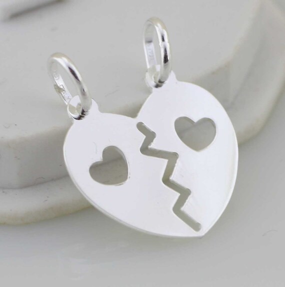 Best Friends Oxidized Breakaway Charm Pendant Sterling Silver Best Friends Oxidized Breakaway Charm Pendant Sterling Silver