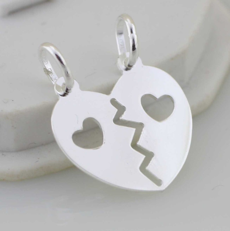 Breakaway Heart Necklace Sterling Silver Break Heart Etsy