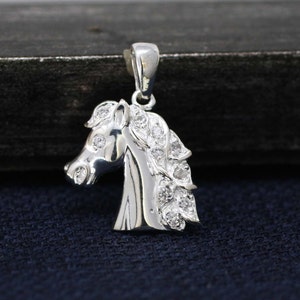 Silver Horse Necklace, Sterling Silver Horse Head Necklace,  Horse Pendant, Small Horse Necklace, Animal jewelry, Cowboy Jewelry