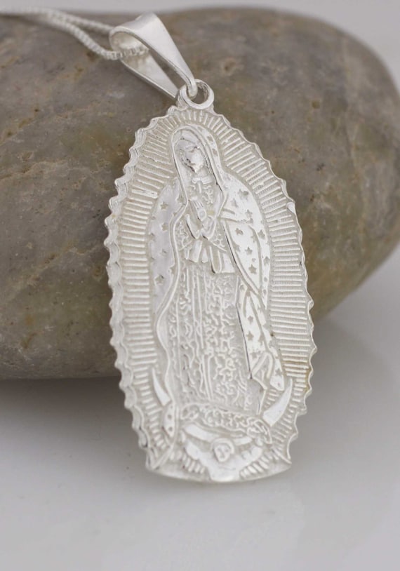 Sterling Silver Our Lady of Guadalupe Medal Virgen De Guadalupe