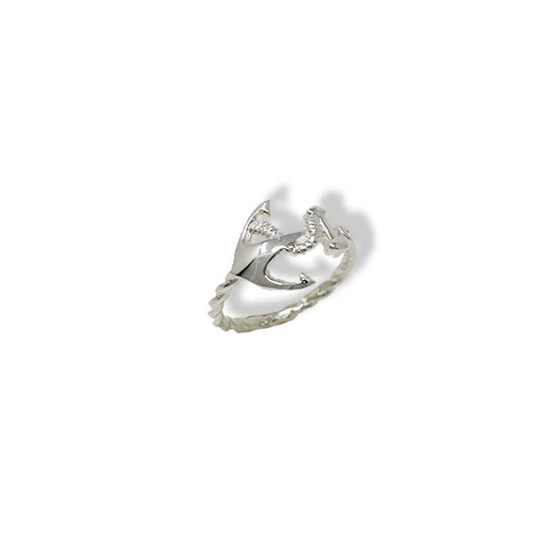 Sterling Silver Anchor Ring, Silver Anchor Ring, Sideways Anchor Ring ...