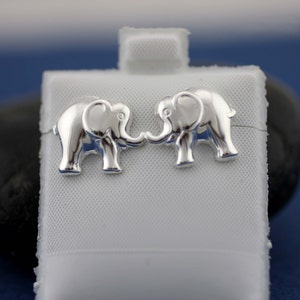 Sterling Silver Elephant Stud Earrings , Silver Large Elephant Stud, Silver Elephant Post Earrings, Silver Girls Earrings, Animal Jewelry