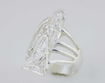 Anillo de plata de ley con diseno de parca. Anillo de Santa Muerte Solida de Plata Anillo de la Santa Muerte Santa Muerte de Plata Anillo Santa Muerte Etsy Mexico