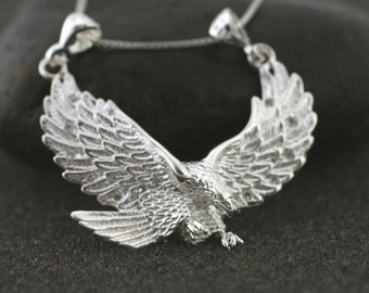 Sterling silver Eagle Necklace, Mens Necklace, Silver Eagle,  American Eagle Necklace, Silver Eagle Pendant, Animal Jewelry