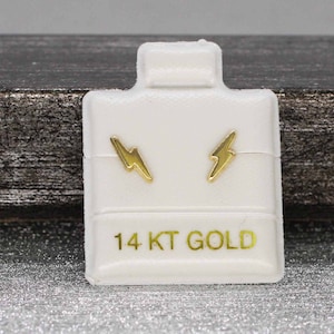 14k Gold Lightning Bolt Stud Earrings, Lightning Bolt Earrings, Lightning Bolt Stud, Minimalist Earrings, Flash Stud Earring, Cartilage Stud