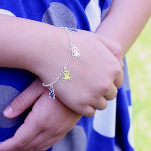 Sterlingsilber Panda Charm Bracelet, Silber Armband mit Panda Charm, Silber-Panda-Slave, Silber Panda Armband, Esclava Oso Panda